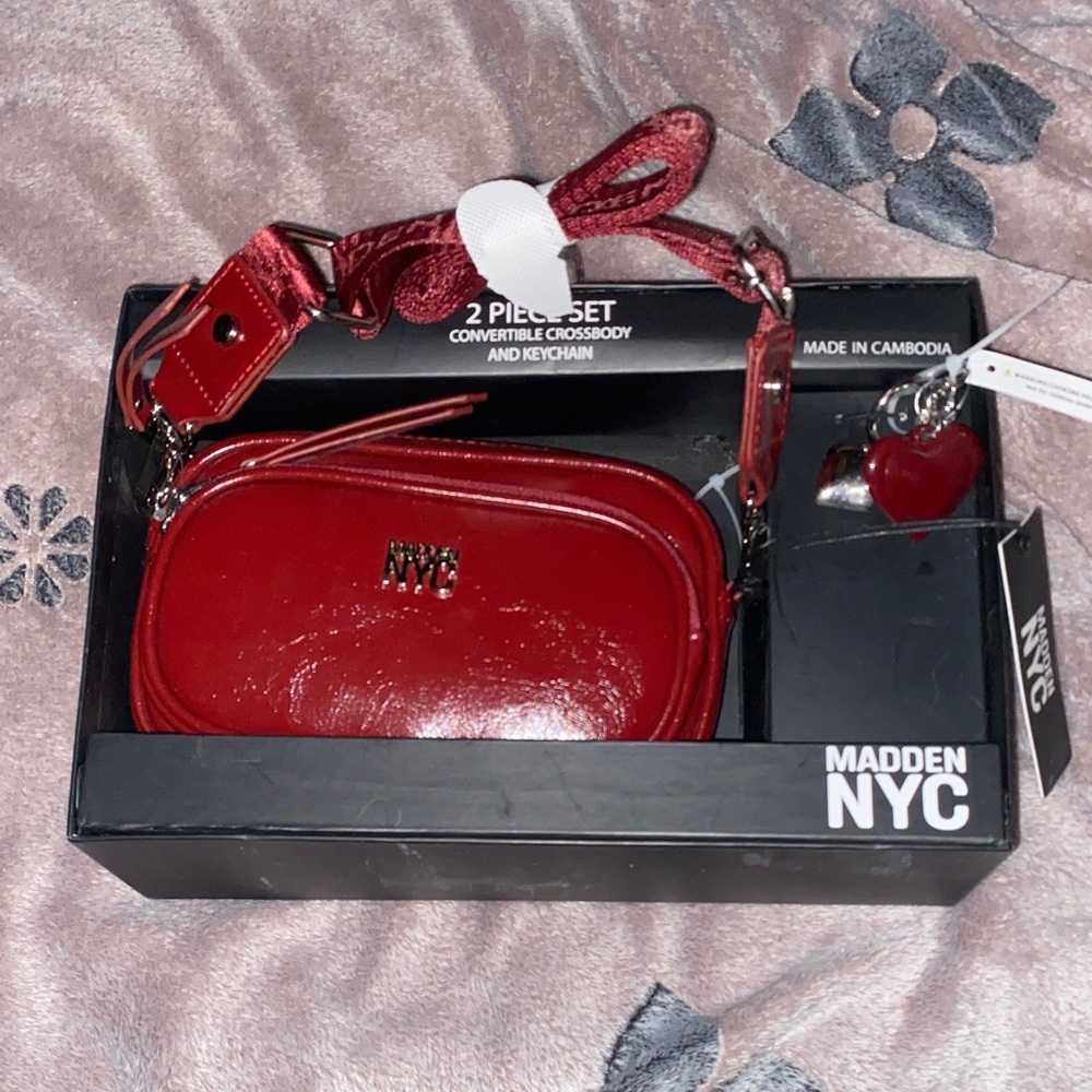 Madden NYC Red Mini Convertible Crossbody Bag